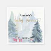 冬のクリスマス – 赤ちゃんシャワー スタンダードカクテルナプキン (正面)