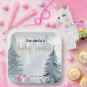 冬のクリスマス – 赤ちゃんシャワー ペーパープレート (パーティー)