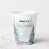 冬のクリスマス – 赤ちゃんシャワー 紙コップ (裏面)