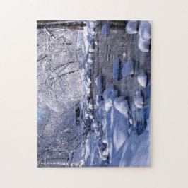 冬のクリーク写真； ジグソーパズル