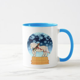 冬のクリーム色のSnowglobeのマグ マグカップ