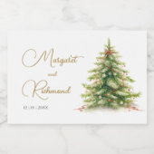 冬のクリ結婚スマきらめくス スパークリングワインラベル (シングルラベル)