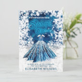 冬のクールワンダーランドタイポグラフィスウィート16 招待状 (スタンド正面)