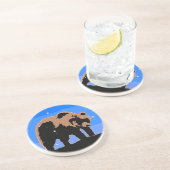 冬のグリズリーベア – オリジナルワイルドライフアート コースター (側面)