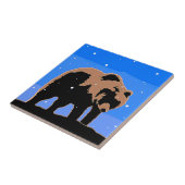 冬のグリズリーベア – オリジナルワイルドライフアート タイル (側面)