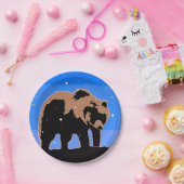 冬のグリズリーベア – オリジナルワイルドライフアート ペーパープレート (パーティー)