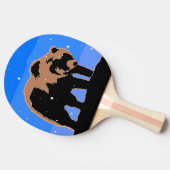 冬のグリズリーベア – オリジナルワイルドライフアート 卓球ラケット (横)