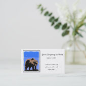 冬のグリズリーベア – オリジナルワイルドライフアート 名刺 (スタンド正面)