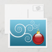 冬のグリーティングエレガントクリスマスツリーオーナメント シーズンポストカード (正面/裏面)