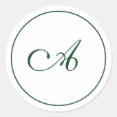 冬のグリーンモノグラムボードクリスマス ラウンドシール (正面)