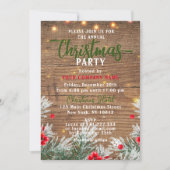 冬のグリーン企業クリスマスパーティー招待状 招待状 (正面)