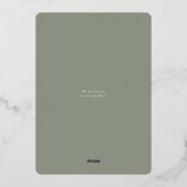 冬のグリーン+フラワーモチーフ オーバル型 ブライダルシャワー 箔招待状 (裏面)
