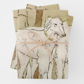 「冬のグレイハウンド」 マージョリー・ミラー ラッピングペーパーシート (インサイチュ)