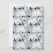 冬のグレーの鹿の風景アニバーサリー 招待状 (裏面)