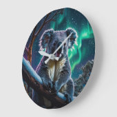 冬のコアラとサザンライト ラージ壁時計 (傾斜)