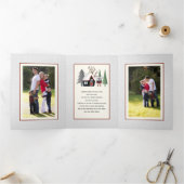 冬のコアラと木のクリスマスフォト数々のー 三つ折りクリスマスカード (内部)