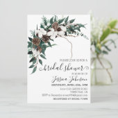 冬のコットン グリーンのブライダルシャワー 招待状 (スタンド正面)