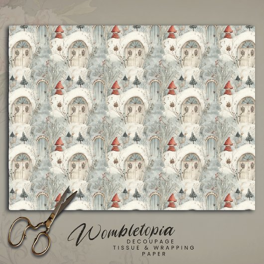 冬のコテージお洒落魔法クリスマスデクページ 薄葉紙