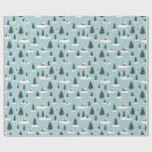 冬のコテージパターン ラッピングペーパー (フラット)