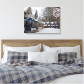 冬のコテージ- Martha's Vineヤード キャンバスプリント (インサイチュ (寝室))