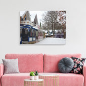 冬のコテージ- Martha's Vineヤード キャンバスプリント (インサイチュ (リビング))