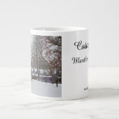 冬のコテージ- Martha's Vineヤード ジャンボコーヒーマグカップ (正面)