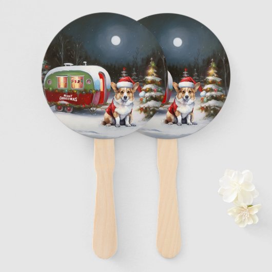 冬のコーギキャラバンクリスマスアドベンチャー ハンドファン (正面&裏面)