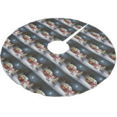 冬のコーギキャラバンクリスマスアドベンチャー ブラッシュドポリエステルツリースカート (アングル)