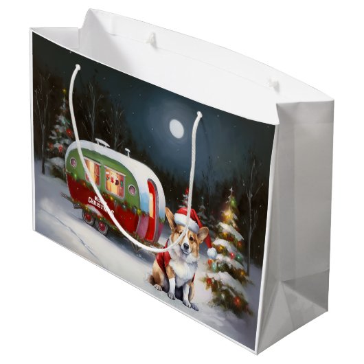 冬のコーギキャラバンクリスマスアドベンチャー ラージペーパーバッグ (裏面アングル)