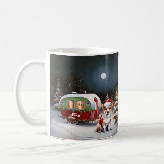 冬のコーギーキャラバンクリスマスアドベンチャー コーヒーマグカップ (左)