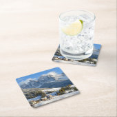 冬のコースターのドロマイトの村 スクエアペーパーコースター (インサイチュ)