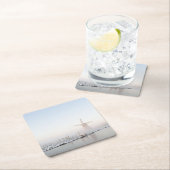 冬のコースターの雪の風車 スクエアペーパーコースター (インサイチュ)