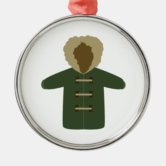 冬のコート メタルオーナメント (正面)