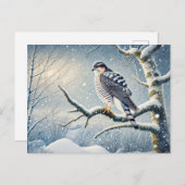 冬のゴショクオン樺の木 シーズンポストカード (正面/裏面)