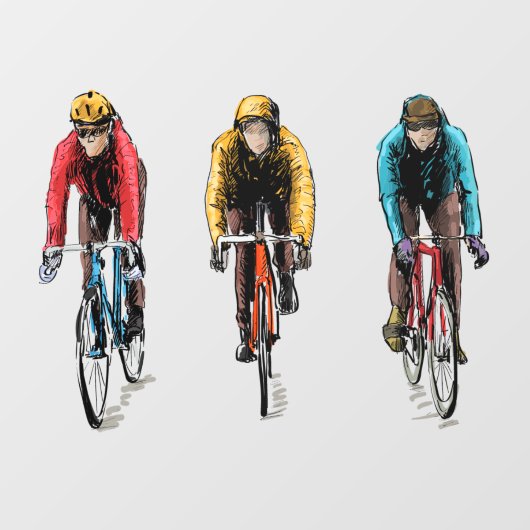 冬のサイクリング新鮮な空気Bicyのための3つのライダー ウィンドウサイン (シート)