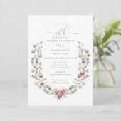 冬のサプライズパーティーグリーン 90歳の誕生日 招待状 (スタンド正面)