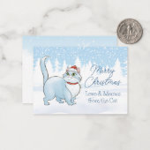 冬のサンタ猫ワンダーランド・クリスマス ノートカード (正面/裏面インサイチュ)