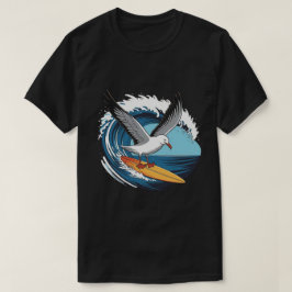 冬のサーファーカモメ、カモメのサーフィン Tシャツ