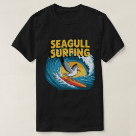 冬のサーファーカモメ、カモメのサーフィン Tシャツ