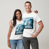 冬のサーファーカモメ、カモメサーフィン、カモメ Tシャツ (ユニセックス)