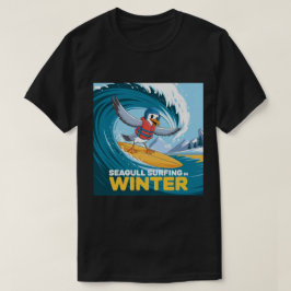 冬のサーファーカモメ、カモメサーフィン、カモメ Tシャツ