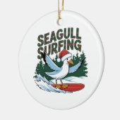 冬のサーファー・カモメ、クリスマスのカモメ セラミックオーナメント (左)