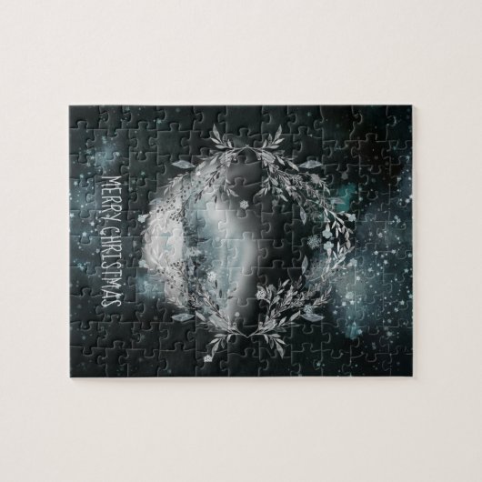 冬のシエレガントーンヴィネット家族おもしろいクリスマス ジグソーパズル (横)