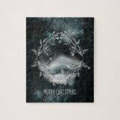 冬のシエレガントーンヴィネット家族おもしろいクリスマス ジグソーパズル (縦)