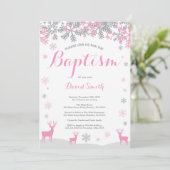 冬のシカの女の子の洗礼の招待状 招待状 (スタンド正面)