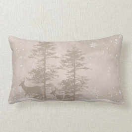 冬のシカの景色のスタイリッシュな装飾用クッション ランバークッション