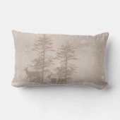 冬のシカの景色のスタイリッシュな装飾用クッション ランバークッション (裏面)