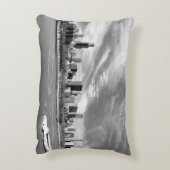 冬のシカゴのスカイラインの全景 アクセントクッション (裏面(縦))