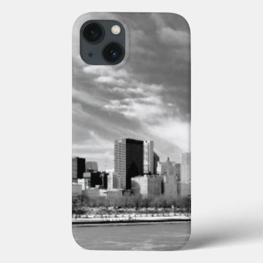 冬のシカゴのスカイラインの全景 Case-Mate iPhoneケース (裏面)