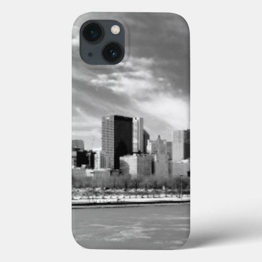 冬のシカゴのスカイラインの全景 Case-Mate iPhoneケース (裏面)